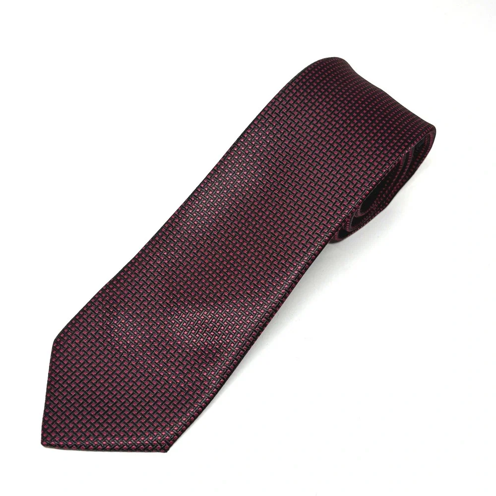 Clericci Necktie Mens Red Black Geometric Micro Pattern Wedding Preppy Classic